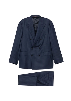 Canali double-breasted pinstripe suit - Blue