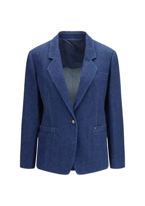 Giorgio Armani single-breasted denim blazer - Blue
