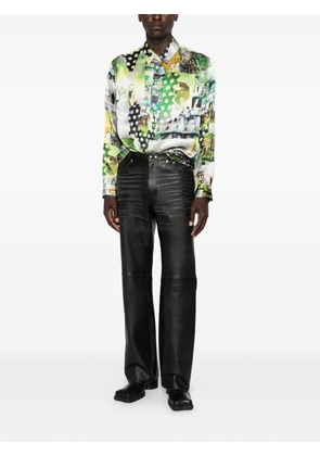 Martine Rose graphic-print long-sleeve shirt - Green