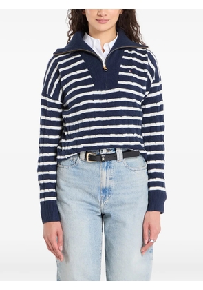 Tommy Hilfiger striped zip sweater - Blue