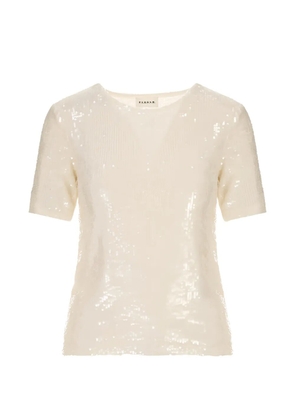 P.A.R.O.S.H. sequin-embellished short-sleeve T-shirt - Neutrals