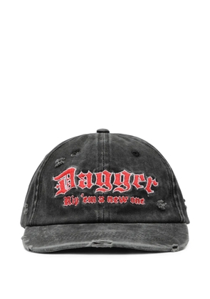 DAGGER distressed embroidered cap - Black
