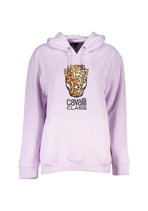 Cavalli Class leopard-head print hoodie - Purple