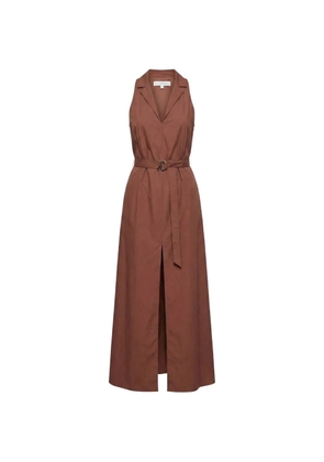 Patrizia Pepe belted sleeveless dress - Brown