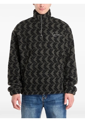 karl kani chevron-pattern fleece sweater - Black