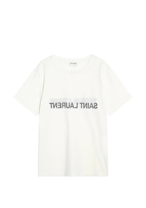 Saint Laurent logo-print T-shirt - Neutrals