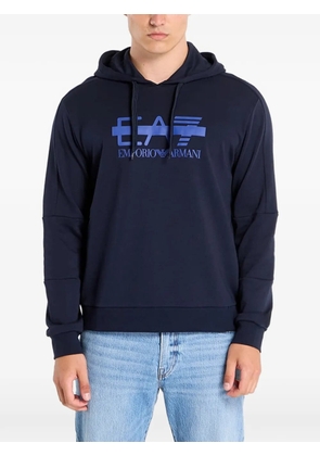 Ea7 Emporio Armani logo-print hoodie - Blue