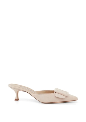 Manolo Blahnik Maysale suede mules - Neutrals