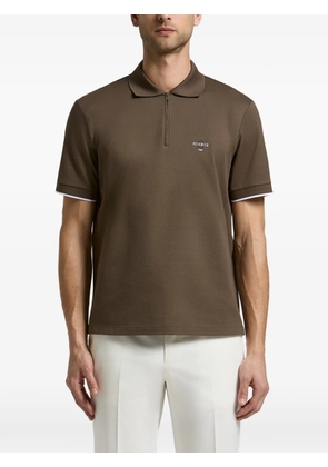 Peserico Piquet logo-print zip-fastening polo shirt - Brown