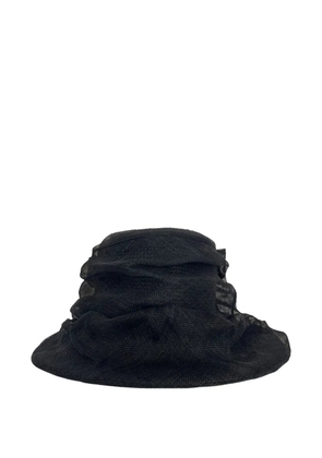 Junya Watanabe mesh-overlay straw hat - Black