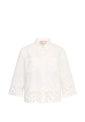 MAISON COMMON lace-trim cotton shirt - White