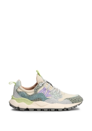 FLOWER MOUNTAIN Yamano 3 leopard-print panelled sneakers - Neutrals