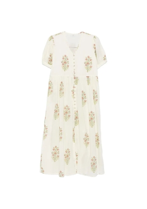 ELLEBLEU Gemma floral-print short-sleeve midi dress - Neutrals