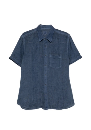 120% Lino short-sleeved chest-pocket shirt - White