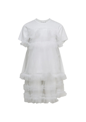 Comme Des Garçons Girl tulle-overlay ruffled T-shirt - White