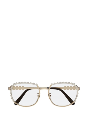Philipp Plein studded geometric-frame glasses - Gold