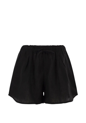 MAURIZIO MYKONOS drawstring-waist linen shorts - Black