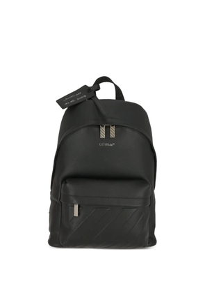 Off-White Industrial-strap pebbled-leather backpack - Black