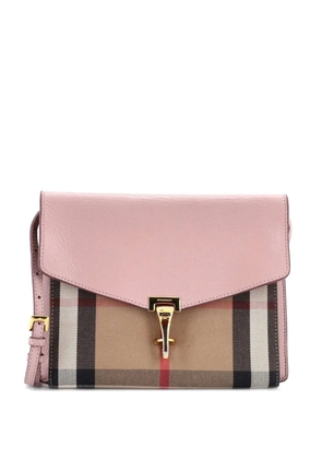 Burberry Pre-Owned Macken Leather and House Check Canvas Small crossbody bag - Pink