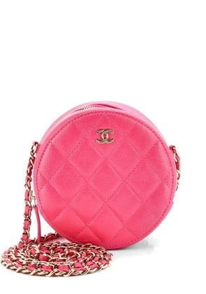 CHANEL Pre-Owned Round Clutch with Chain Quilted Caviar Mini crossbody bag - Pink