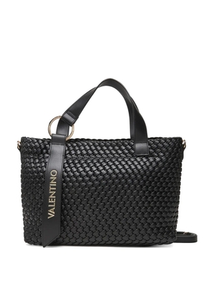 MARIO VALENTINO woven logo-strap tote bag - Black