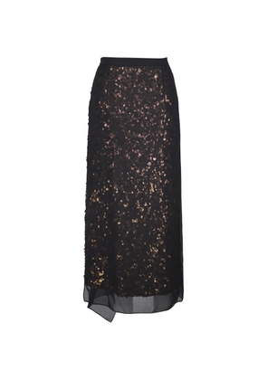 Michael Kors sequin-embellished draped maxi skirt - Black