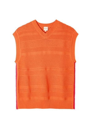 Paul Smith open-knit V-neck sweater - Orange