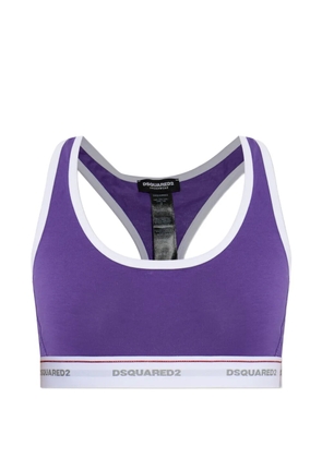 DSQUARED2 logo-tape racerback bralette - Purple