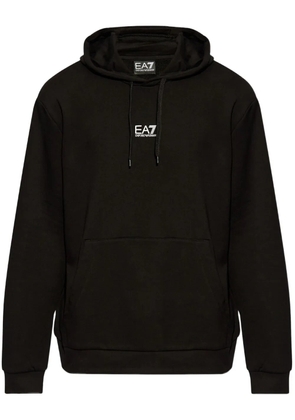 Ea7 Emporio Armani logo-print hoodie - Black