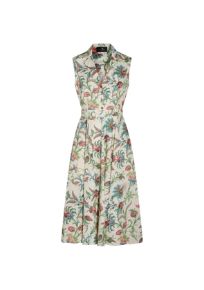 ETRO floral V-neck midi dress - Neutrals