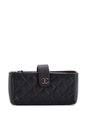 CHANEL Pre-Owned Chain Phone Holder Quilted Lambskin Mini crossbody bag - Black