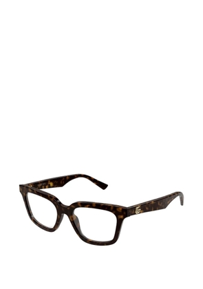 Gucci Eyewear tortoiseshell-effect rectangle-frame glasses - Brown