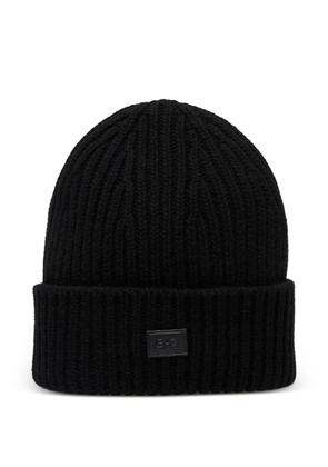 Ea7 Emporio Armani logo-patch beanie hat - Black