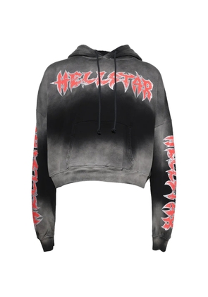 HELLSTAR Stars Shine graffiti-print cropped hoodie - Black