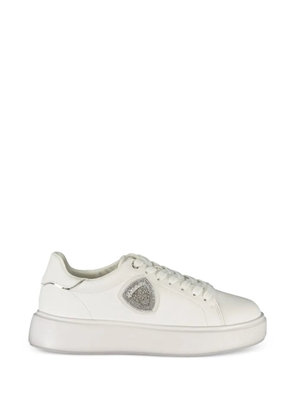 Blauer crystal-embellished platform sneakers - White
