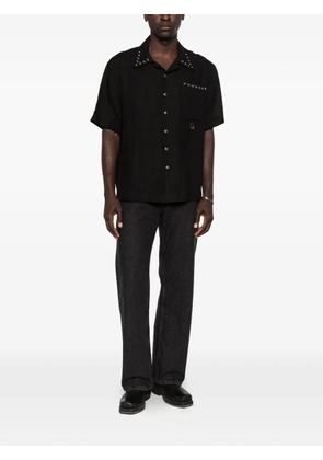 John Richmond eyelet-embellished short-sleeve shirt - Black