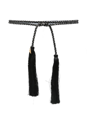 Forte Forte braided crystal-embellished belt - Black