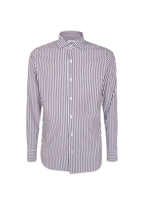 Tintoria Mattei striped long-sleeve shirt - Brown
