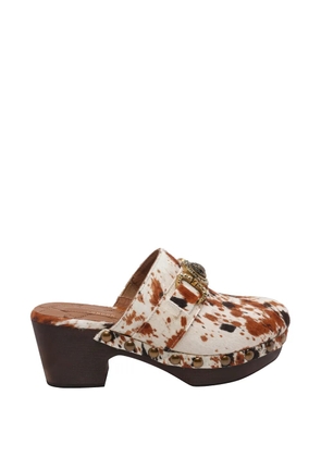 Kurt Geiger London Mansion cow-print clogs - White