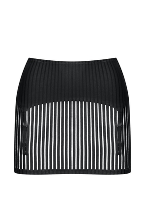 Maison Close bandeau striped suspender skirt - Black