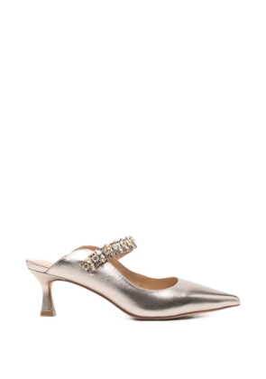 ALMA EN PENA crystal-embellished pointed-toe mules - Gold
