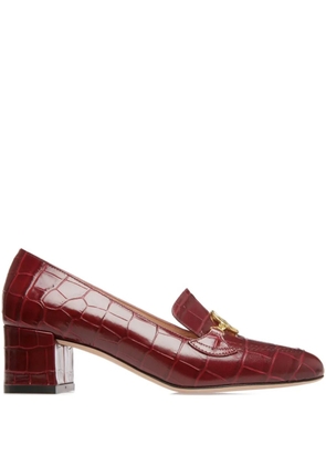 Bally Obrien emblem crocodile-embossing pumps - Red