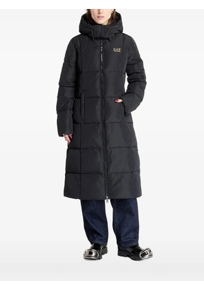 Ea7 Emporio Armani quilted hooded coat - Black