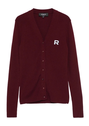 Rochas logo-appliqué cardigan - Red