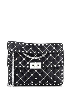 Valentino Garavani Pre-Owned Free Rockstud Spike Flap Bag Quilted Leather Medium shoulder bag - Black