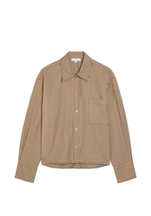 Vince gingham-check press-stud shirt - Neutrals