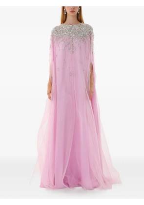 Dina Melwani crystal-embroidered kaftan dress - Pink