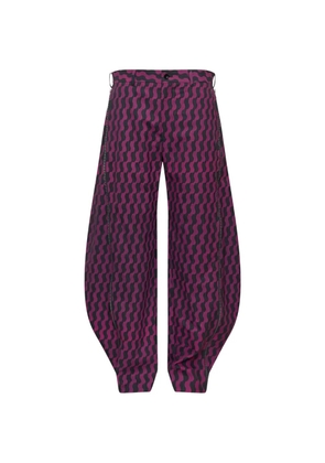 Comme des Garçons Homme Plus wave-print zip-detail loose fit jeans - Purple