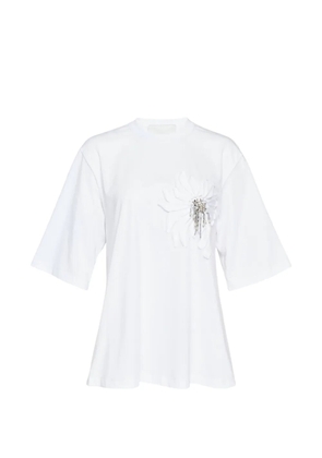 3.1 Phillip Lim Trapeze floral-applique T-shirt - White