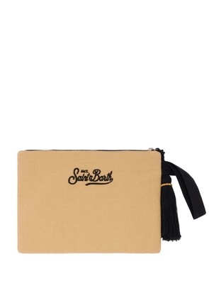 MC2 Saint Barth beaded leopard-print clutch bag - Neutrals